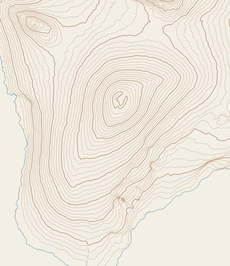 冒納羅亞火山等高線暈渲圖